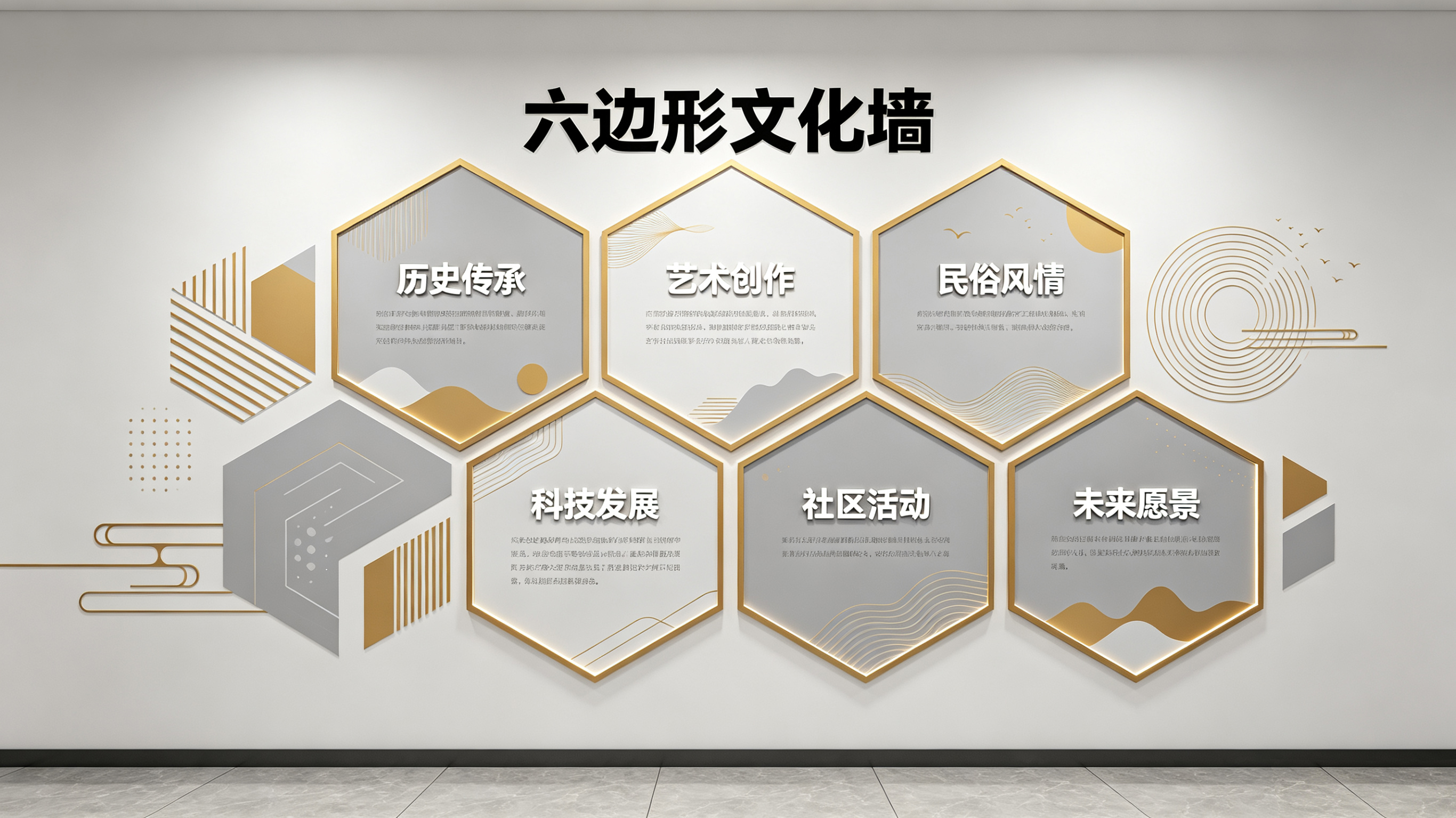贺州企业文化墙 | 六边形信息美学